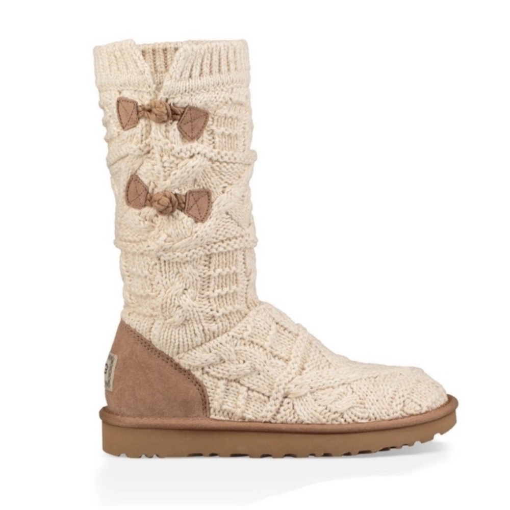 UGG Kalla Knit Boots Size 8 Cream/Beige